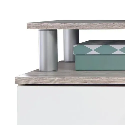 Gulada Ensemble Meuble Télé - 170cm - Table à Manger 160cm - Contemporain - Blanc Et Décor Chene