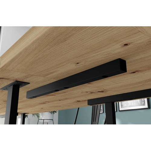 Table à manger extensible 180-260 x 90 cm ALLISTER Imitation bois et noir