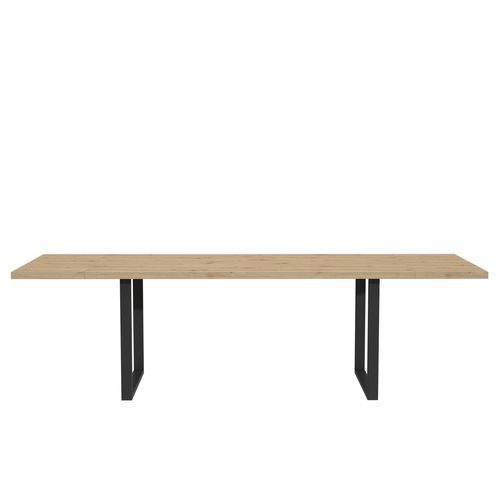 Table à manger extensible 180-260 x 90 cm ALLISTER Imitation bois et noir