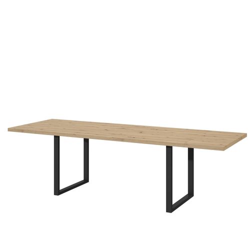 Table à manger extensible 180-260 x 90 cm ALLISTER Imitation bois et noir