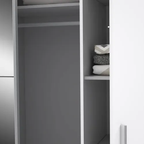 Armoire Narago Décor Blanc Mat 2 Portes Coulissantes L200 X P61 X H210 Cm