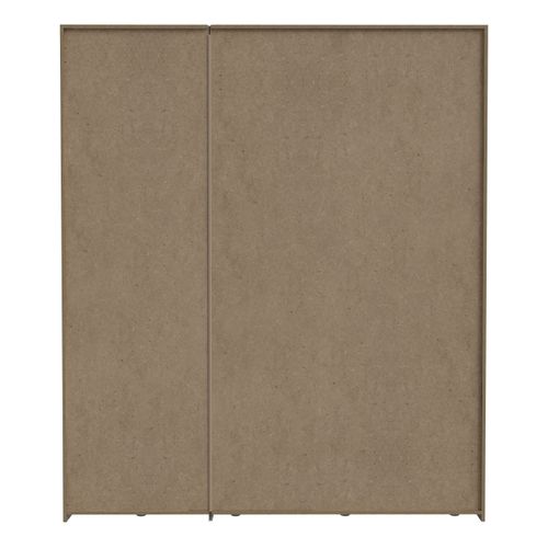 Armoire 3 portes battantes RICCIANO imitation chêne béton gris vue de derrière