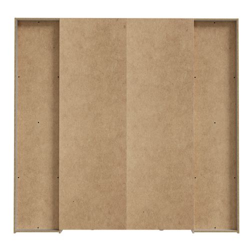 Armoire 2 portes coulissantes KAPAZA 2 portes battantes chêne/blanc