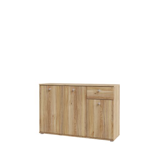 Rangement 3 portes 1 tiroir VALENCE imitation chêne