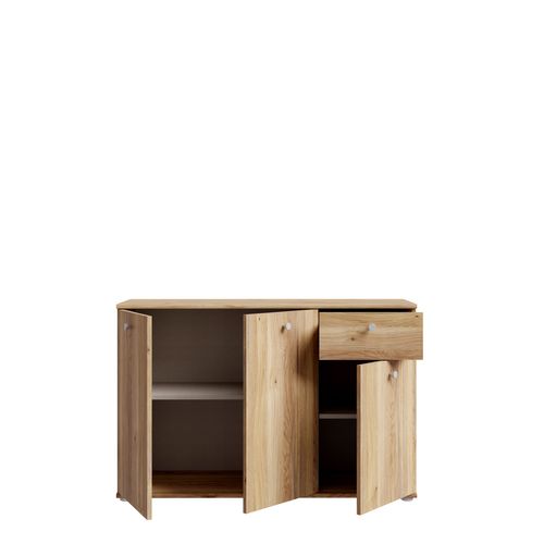 Rangement 3 portes 1 tiroir VALENCE imitation chêne