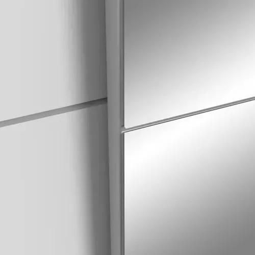 Armoire Ulos Blanc Mat 2 Portes Coulissantes Avec Miroir, 170,3x61,2x190,5 Cm