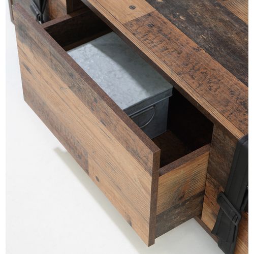 Table basse FOBYA Imitation vieux chêne et noir