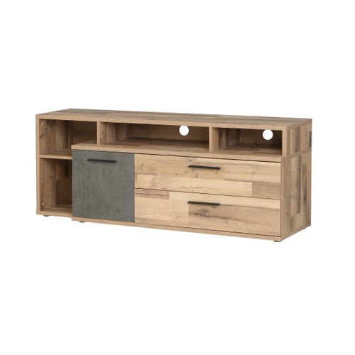 Meuble TV L.153cm GAIA Imitation bois et béton