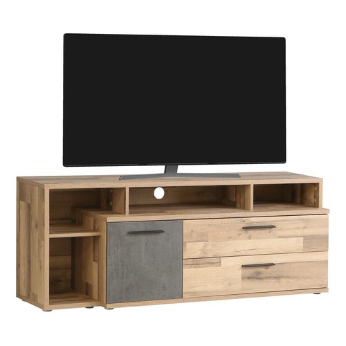 Meuble TV L.153cm GAIA Imitation bois et béton