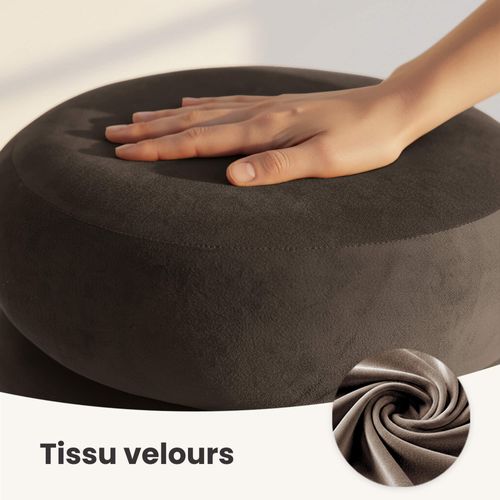 Tabouret En Velours Avec Rangement 42 Cm Snuggo Marron