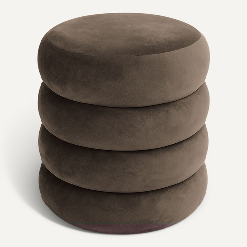 Tabouret En Velours Avec Rangement 42 Cm Snuggo Marron