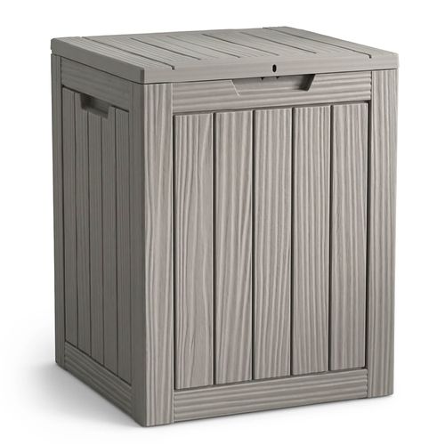 Coffre De Jardin Imperméable 113l Boîte De Rangement Extérieur Balcon Plastique Polypropylène Gris