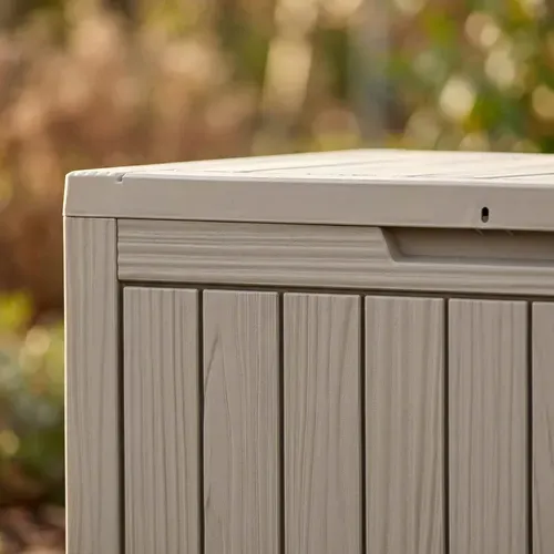 Coffre De Jardin Imperméable 170l Boîte De Rangement Extérieur Balcon Plastique Polypropylène Gris