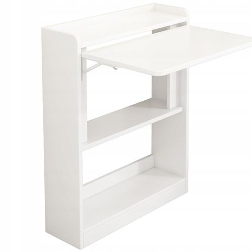 Bureau Mural Pliable Blanc Armoire Étagère Étagère Moderne Table Pour Ordinateur Portable