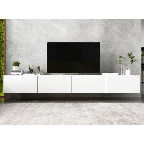 Meuble TV Suspendu Enjoy Blanc Mat 240 Cm