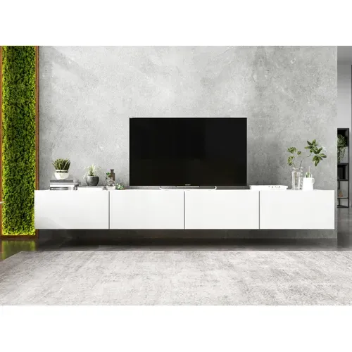 Meuble TV Suspendu Enjoy Blanc Mat 240 Cm