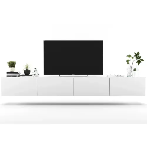 Meuble TV Suspendu Enjoy Blanc Mat 240 Cm