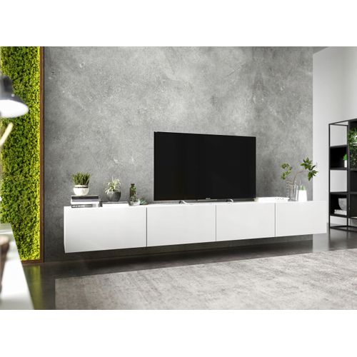 Meuble TV Suspendu Enjoy Blanc Mat 240 Cm
