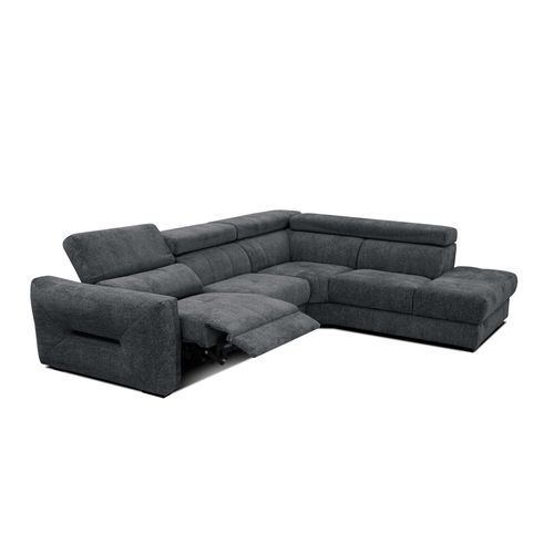 Canapé D'angle Droit Calvera Calvera 5 Places Avec Un Relax Électrique Tissu Gris Foncé