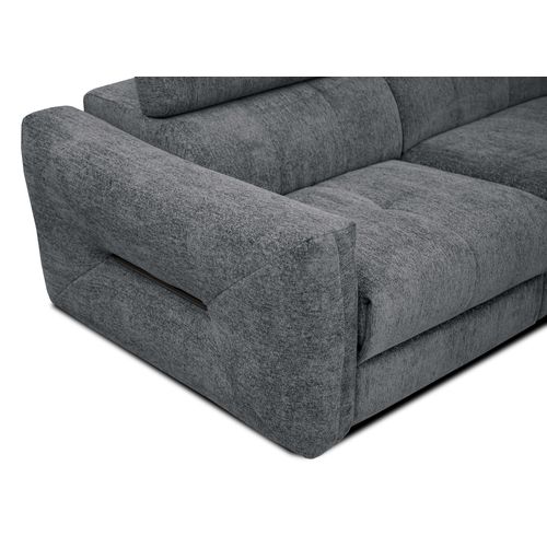 Canapé D'angle Droit Calvera Calvera 5 Places Avec Un Relax Électrique Tissu Gris Foncé