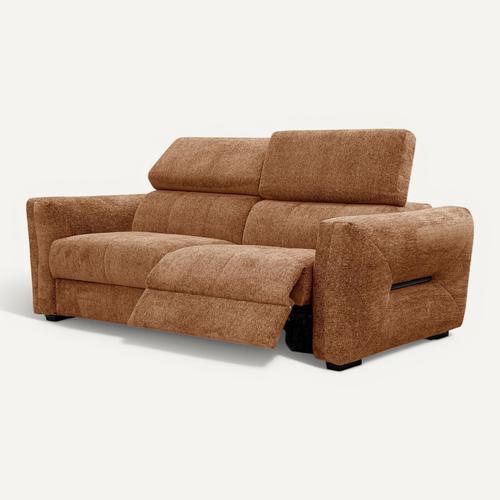 Canapé Droit Calvera 3 Places Avec 1 relax Électrique Cote Droit Tissu Brique