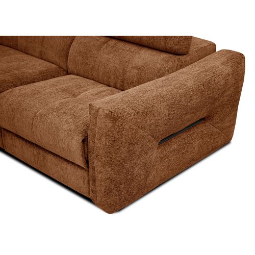 Canapé Droit Calvera 3 Places Avec 1 relax Électrique Cote Droit Tissu Brique