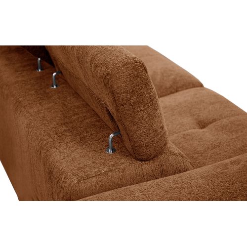 Canapé Droit Calvera 3 Places Avec 1 relax Électrique Cote Droit Tissu Brique