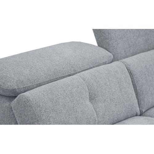 Canapé Droit 3 Places Avec Un Relax Électrique à Gauche Avena, Tissu Gris Clair