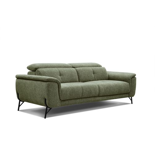 Canapé Droit 3 Places XXL Avena, Tissu Vert