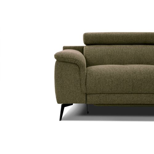 Canapé Droit Fiero 3 Places Avec 2 Relax  électriques Tissu Vert