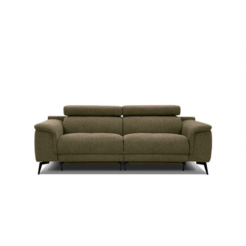Canapé Droit Fiero 3 Places Avec 2 Relax  électriques Tissu Vert