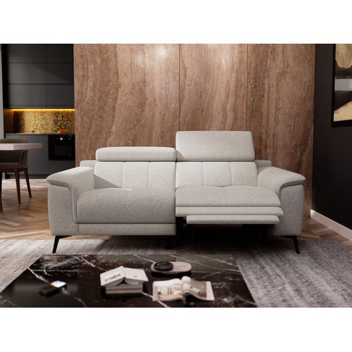 Canapé Droit Fiero 3 Places Avec Un Relax électrique Côté Droit Tissu Beige Clair