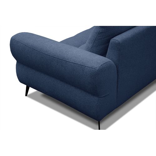 Canapé D'angle Gauche Salvini 4 Places Tissu Bleu Foncé