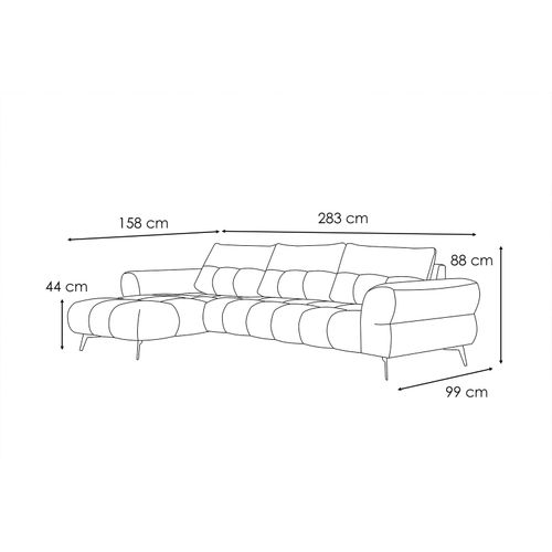 Canapé D'angle Gauche Salvini 4 Places Tissu Bleu Foncé