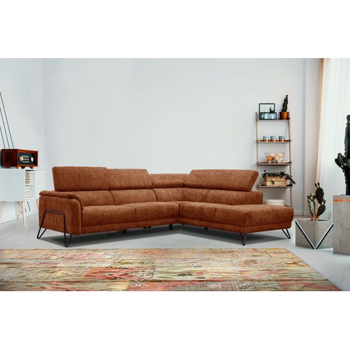 Canapé D'angle Droit Roden 5 Places Tissu  Rouge Brique