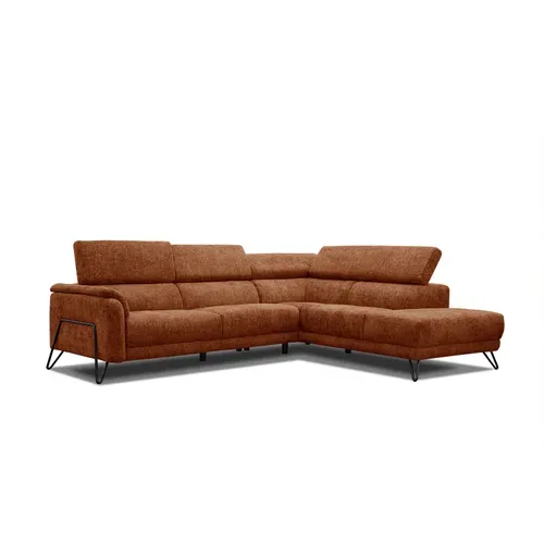 Canapé D'angle Droit Roden 5 Places Tissu  Rouge Brique