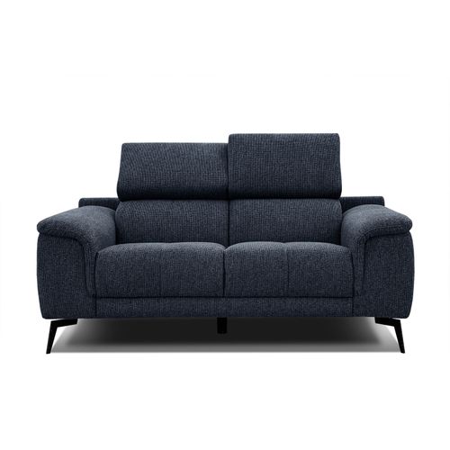 Canapé Droit Fiero 2 Places Tissu Bleu Foncé