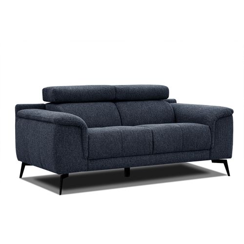 Canapé Droit Fiero 2 Places Tissu Bleu Foncé