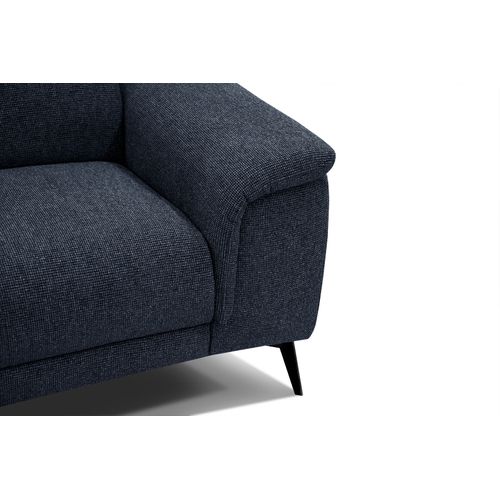 Canapé Droit Fiero 2 Places Tissu Bleu Foncé