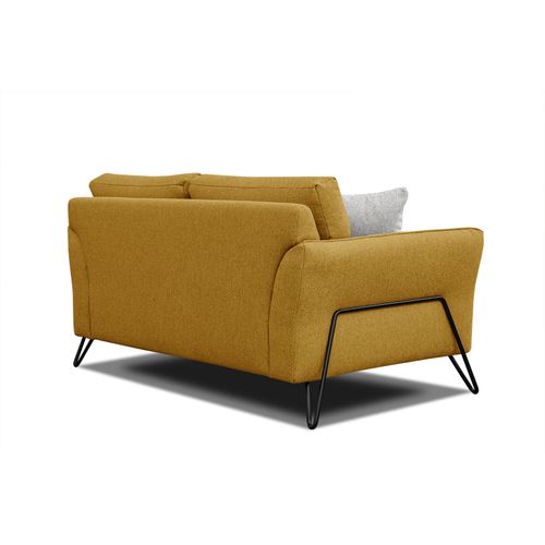Canapé Droit 2 Places Tissu Jaune Lorem