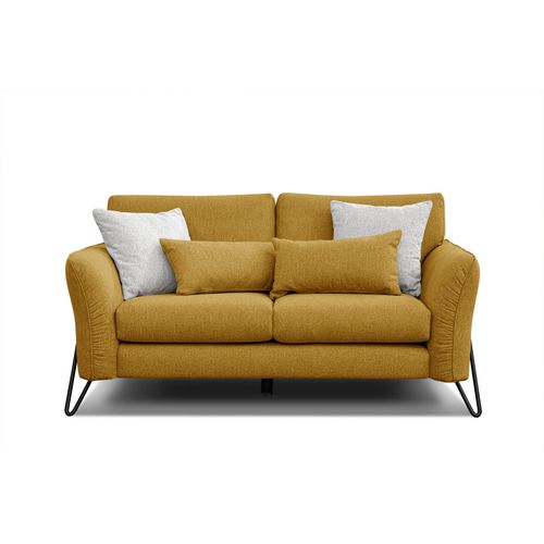 Canapé Droit 2 Places Tissu Jaune Lorem