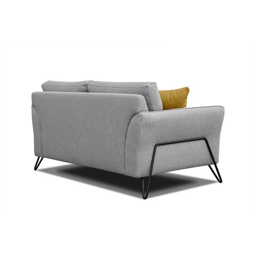 Canapé Droit 2 Places Tissu Gris Lorem