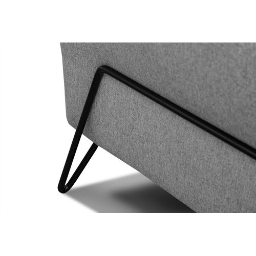 Canapé Droit 2 Places Tissu Gris Lorem