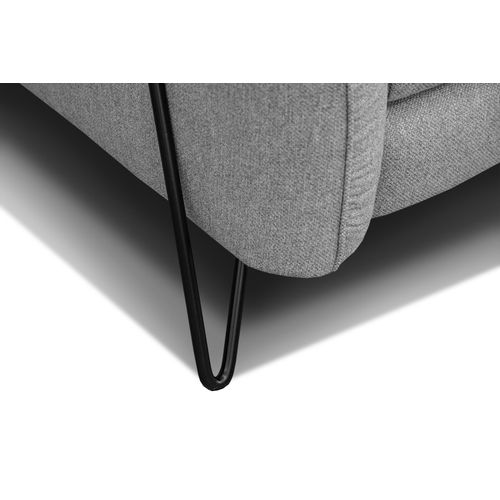 Canapé Droit 2 Places Tissu Gris Lorem