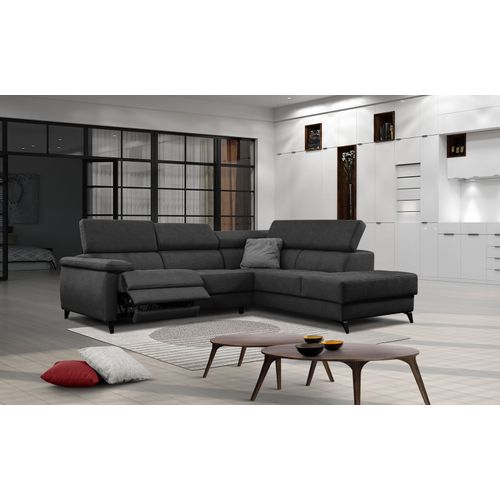 Le Canapé D'angle Droit 5 Places Noir Avec Une Relaxation - Taunus