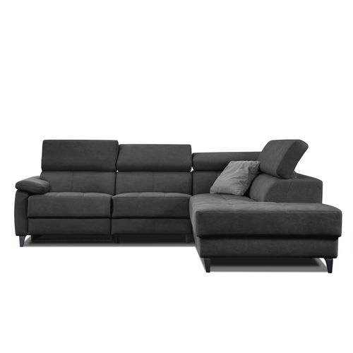 Le Canapé D'angle Droit 5 Places Noir Avec Une Relaxation - Taunus
