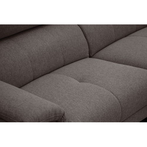 Canapé Droit 3 Places Avec 2 Relax Électriques Tissu Marron - Matera