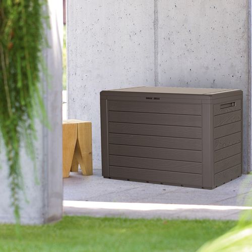 Coffre de jardin 190l Plastique Ocre Foncé Woodebox 78 X 43,3 X 55 Cm