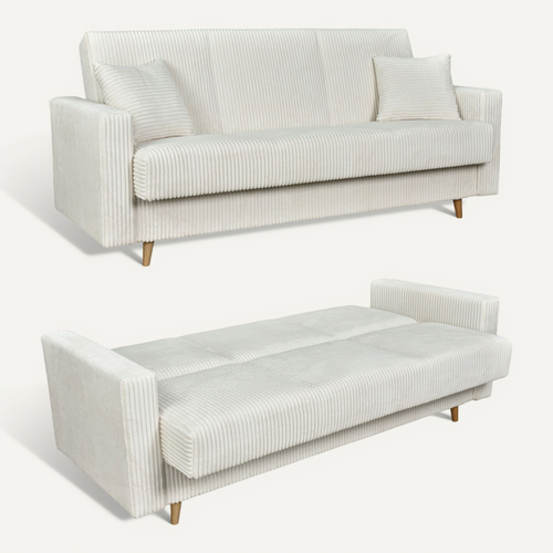 Canapé Convertible - Family - Rene - Beige - Coffre, Convertible