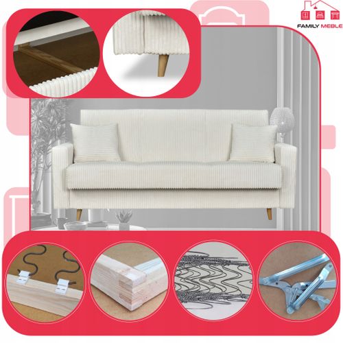 Canapé Convertible - Family - Rene - Beige - Coffre, Convertible